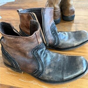 BED|STU Men's Two-Tone Leather Boots - Brown and Black